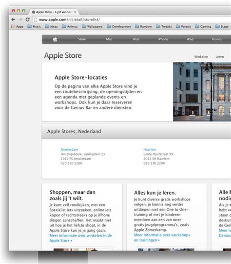 apple store haarlem kort te zien op apple store website