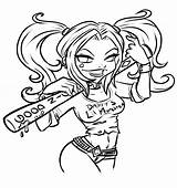 Quinn Harley Coloring Pages Squad Suicide Template Cute sketch template