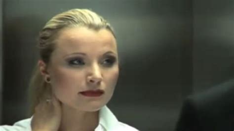 hot blonde seduces man in elevator banned commercials videos hot blondes female e humor