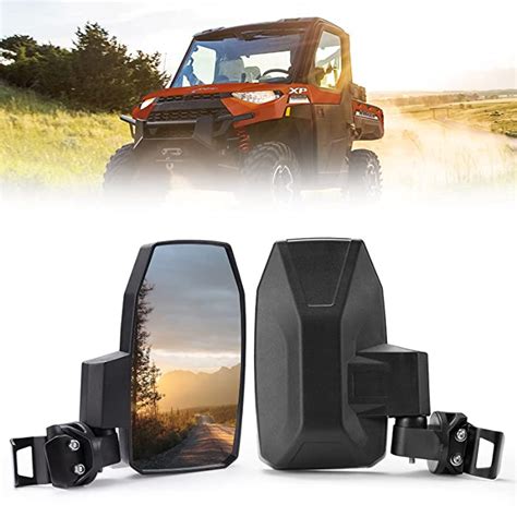 buy ranger xp side view mirrorsa utv pro adjustable folding breakaway rear view mirrors