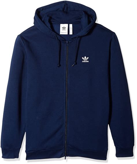 adidas originals trefoil full zip fleece hoodie  blue  men save  lyst
