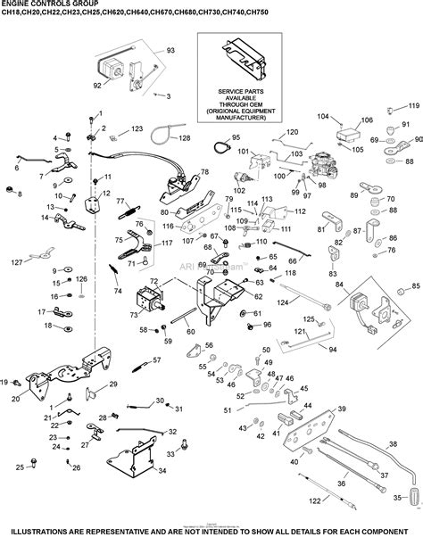 kohler ch  moridge  hp  kw parts diagram  engine controls group    ch