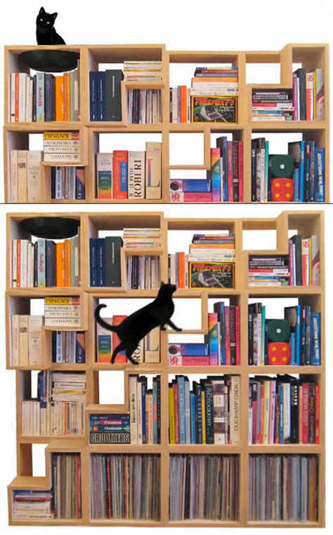 100 cat friendly modular bookshelf yanko design