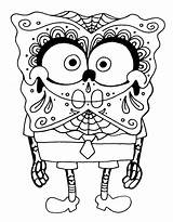Coloring Pages Color Print Click Spongebob Skull Sugar Enlarge Right Save Wenchkin Sponge Bob sketch template