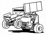 Sprint Car Race Clipart Racing Drawing Cars Clip Silhouette Dirt Outline Vector Speedway Coloring Pages Template Modified Track Drawings Decal sketch template