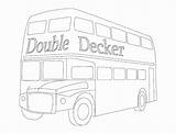 Decker Double Coloring Buses Trucks Doubledecker sketch template