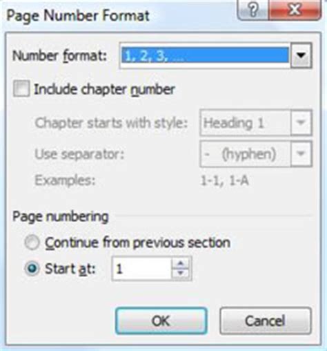 restart page numbering   chapter  word