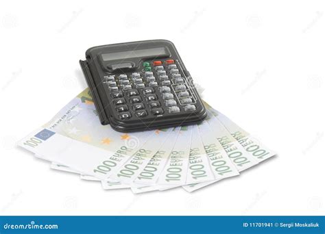 euro  calculator stock image image  deal white