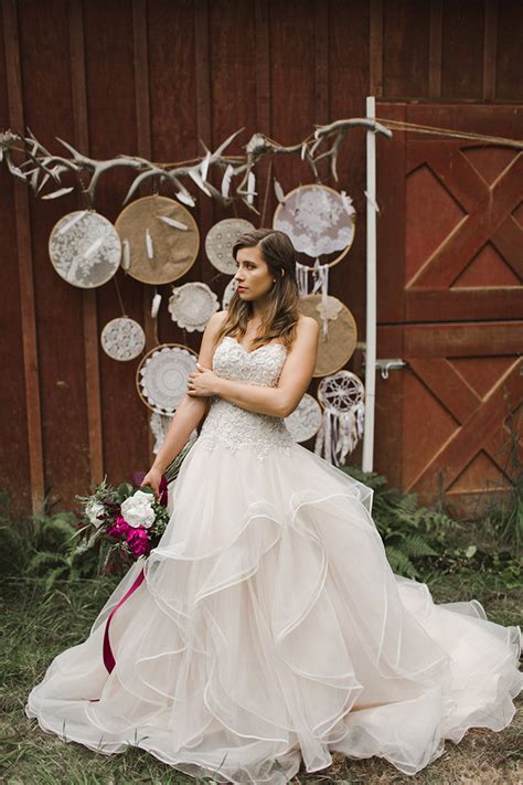 magenta boho wedding inspiration glamour and grace