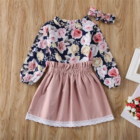 cute toddler baby girl kids clothes floral outfit set grandmas gift shop