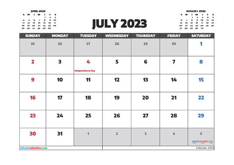 july  calendar  printable calendar printable july