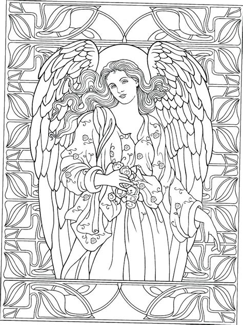 detailed angel coloring pages  getcoloringscom  printable