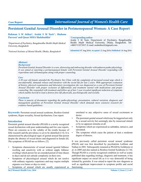 pdf persistent genital arousal disorder in