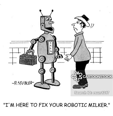 robotic milker cartoons and comics funny pictures from cartoonstock