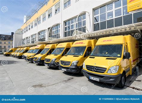 dhl delivery vans  depot  siegen germany editorial stock image image  distribution