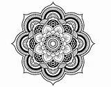 Mandala Oriental Flower Coloring Coloringcrew sketch template