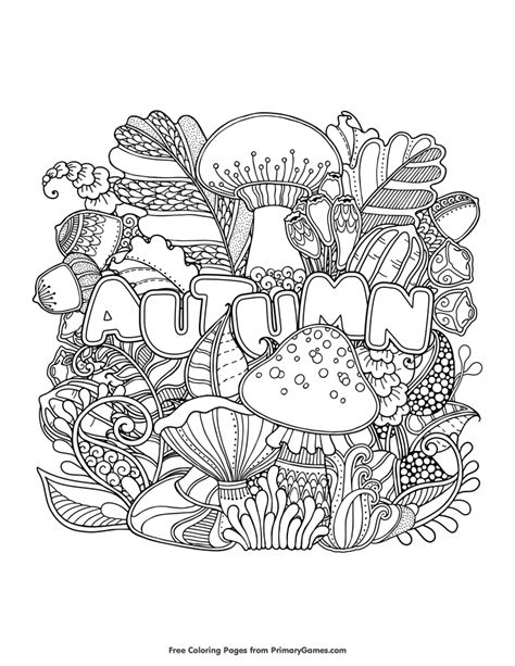 fall coloring pages  autumn  printable   adult coloring