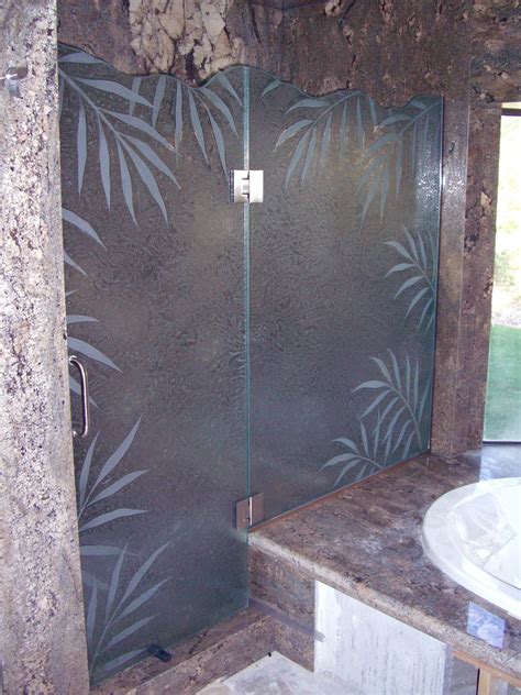 fns frmls glass shower doors etched glass tropical style