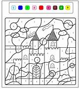 Castle Magical Coloring Pages Color Kids Nine Colors Beautiful sketch template