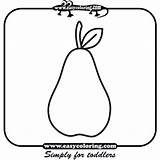 Fruits Pear Coloring Easy Pages Print Toddlers sketch template