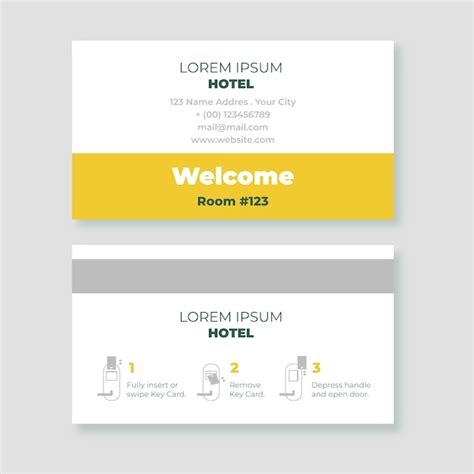 vector flat design hotel key card template