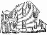 Coloring House Houses Wood Pages Cowboys Made Print Colouring Wooden Color sketch template