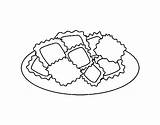 Ravioli Pasta Coloring Colorear Spaghetti Coloringcrew Pages Meatballs Lettuce Hamburger Color Book Bread Choose Board Template sketch template