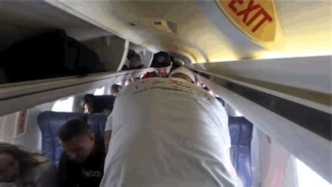 this video of a 6 foot 8 guy boarding a plane perfectly captures the