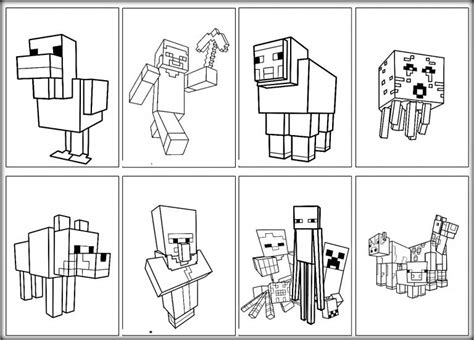 minecraft coloring pages animals coloringbay