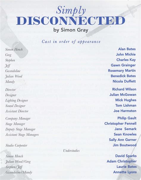cast list simply disconnected  pass