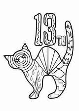 Friday 13th Zentangle sketch template