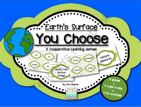 earths surface cooperative learning games freebie from