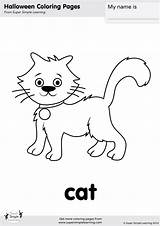 Cat Coloring Super Simple Halloween Worksheets Flashcards Songs Color Animal Cats Kids Pages Printables Kindergarten Creepy Learning Choose Board sketch template