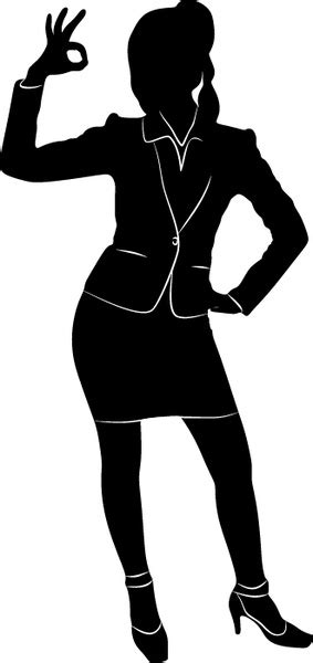 Professional Women Vector Silhouettes Set Free Vector In