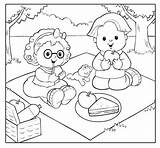 Picnic Getdrawings Drawing Scene Fisher Price sketch template