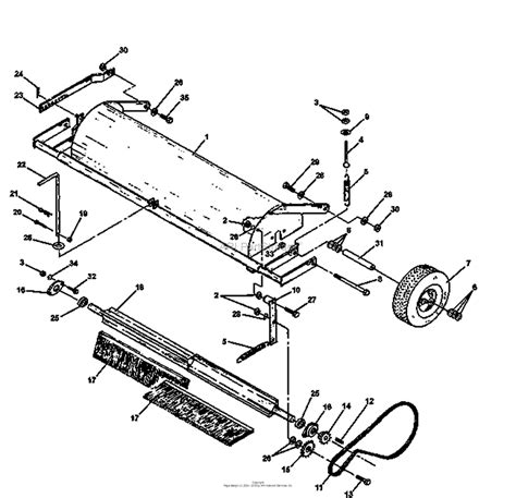 bunton bobcat ryan   lawn sweeper ls parts diagram  brush parts