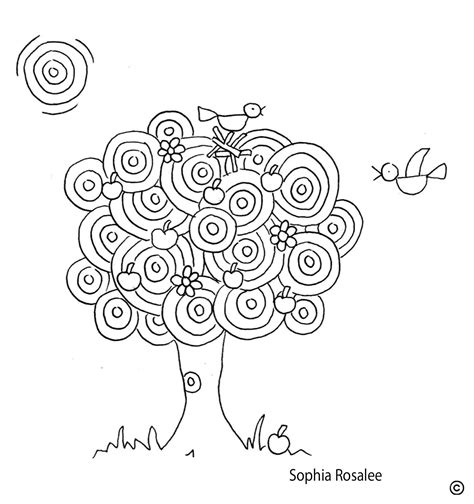 tree  birds colouring page bird coloring pages   draw hands