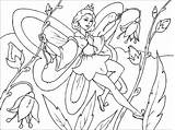 Coloring Fairy Flower Pages Printable Drawings sketch template