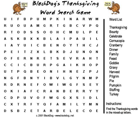 printable thanksgiving word picture bloguez  word searches