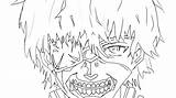 Ghoul Tokyo Ken Coloring Pages Kaneki Creepy Mask Categories Quick sketch template