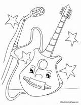 Coloring Guitar Pages Electric Colouring Printable Color Template Popular Coloringhome sketch template