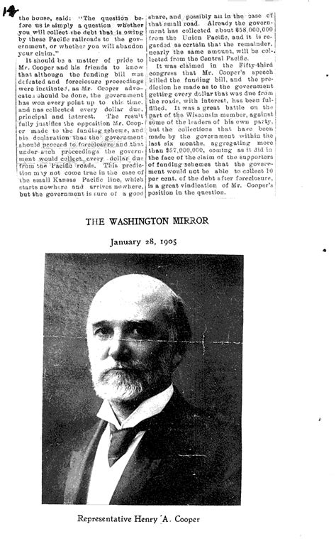 representative henry  cooper newspaper articleclipping wisconsin