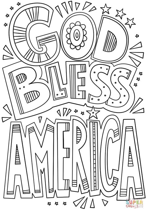 god bless america coloring sheet coloring pages