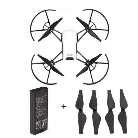 dji tello drone  mah  intelligent flight batterypcs black propellers flying blades
