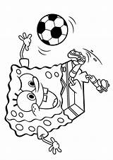 Soccer Spongebob Squarepants Coloring Pages Playing Categories Ball sketch template