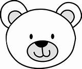 Bear Face Polar Outline Teddy Coloring Clipart Drawing Pages Color Bears Discover sketch template