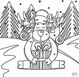Coloring Christmas Reindeer Pages sketch template