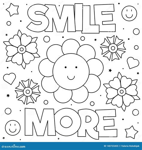 smile  coloring page vector illustration flowers stock vector