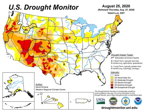 drought update    drought   united states   maps august
