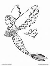 Mermaid Coloring Pages Flying Realistic Color Mermaids Printable Adult Getcoloringpages Draw Elsa Cartoon sketch template